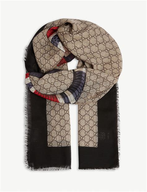 mens gucci graphy scarf|gucci snake scarf men.